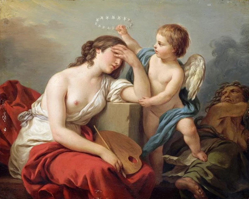 L'amore per le Arti consola la Pittura dagli scritti ridicoli e velenosi dei suoi nemici - Louvre, Parigi